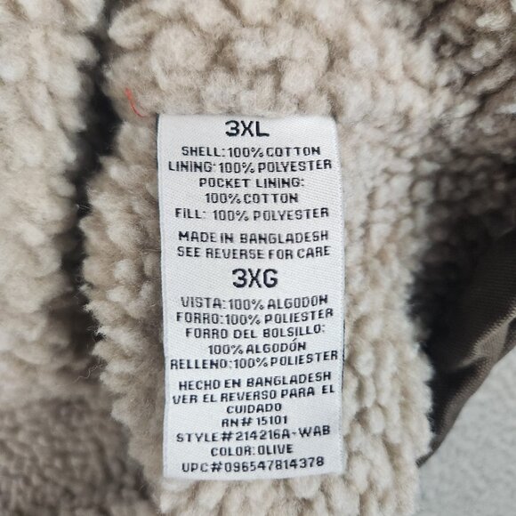 Wrangler Sherpa Lined Barn Chore Jacket Mens 3XL Canvas Workwear Corduroy Collar - Picture 9 of 11